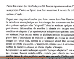 extrait courrier électronique de l'astronome Guy Artzner Epilogue : where is Mister Bonnet ? Dans l'optique adaptative