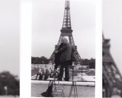 Prise de vue  de la Tour Eiffel au Trocadéro années 1970 Prise de vue de la Tour Eiffel au Trocadéro années 1970